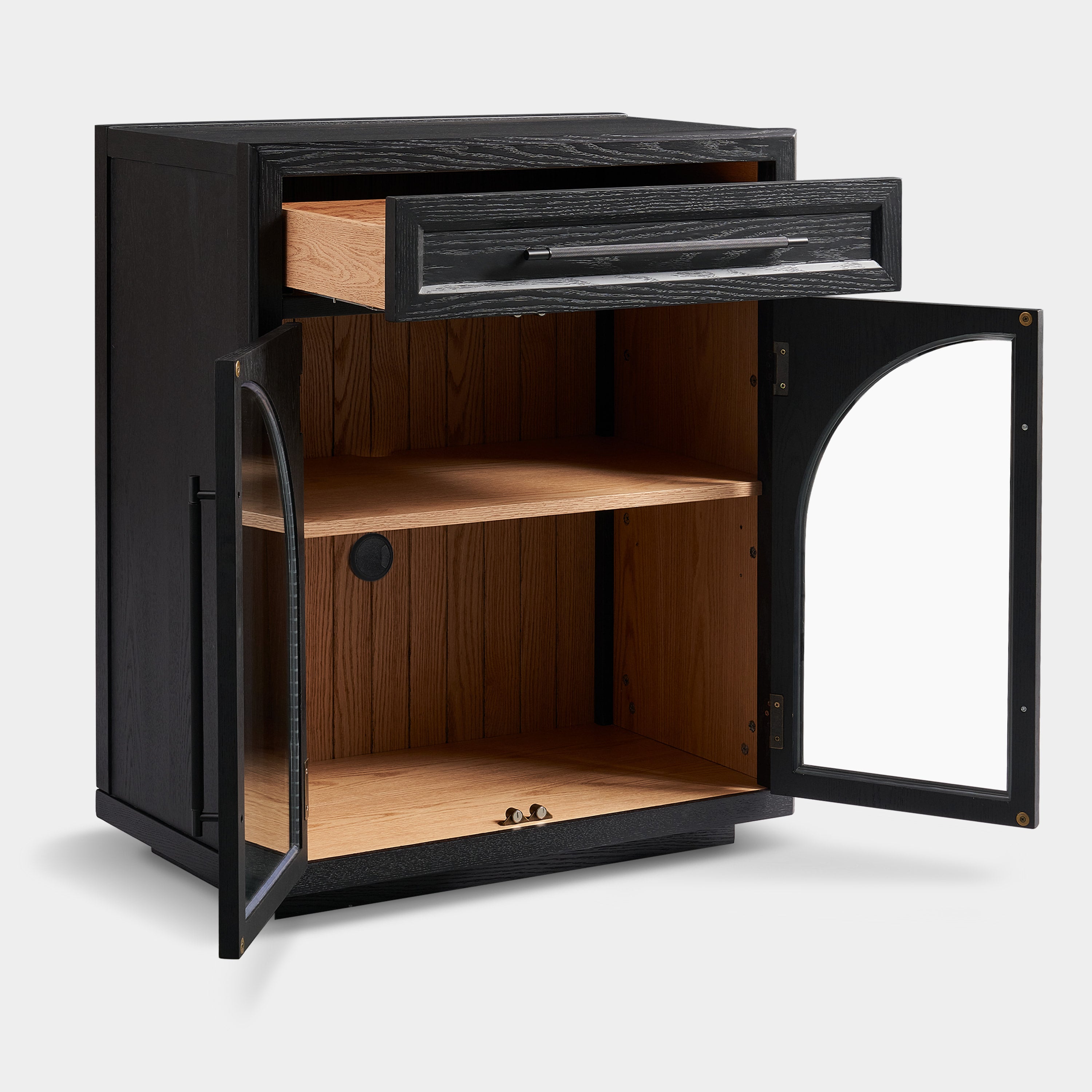 Alvar gewölbtes 64" Sideboard aus Eiche mit Schubladen (2er-Set)