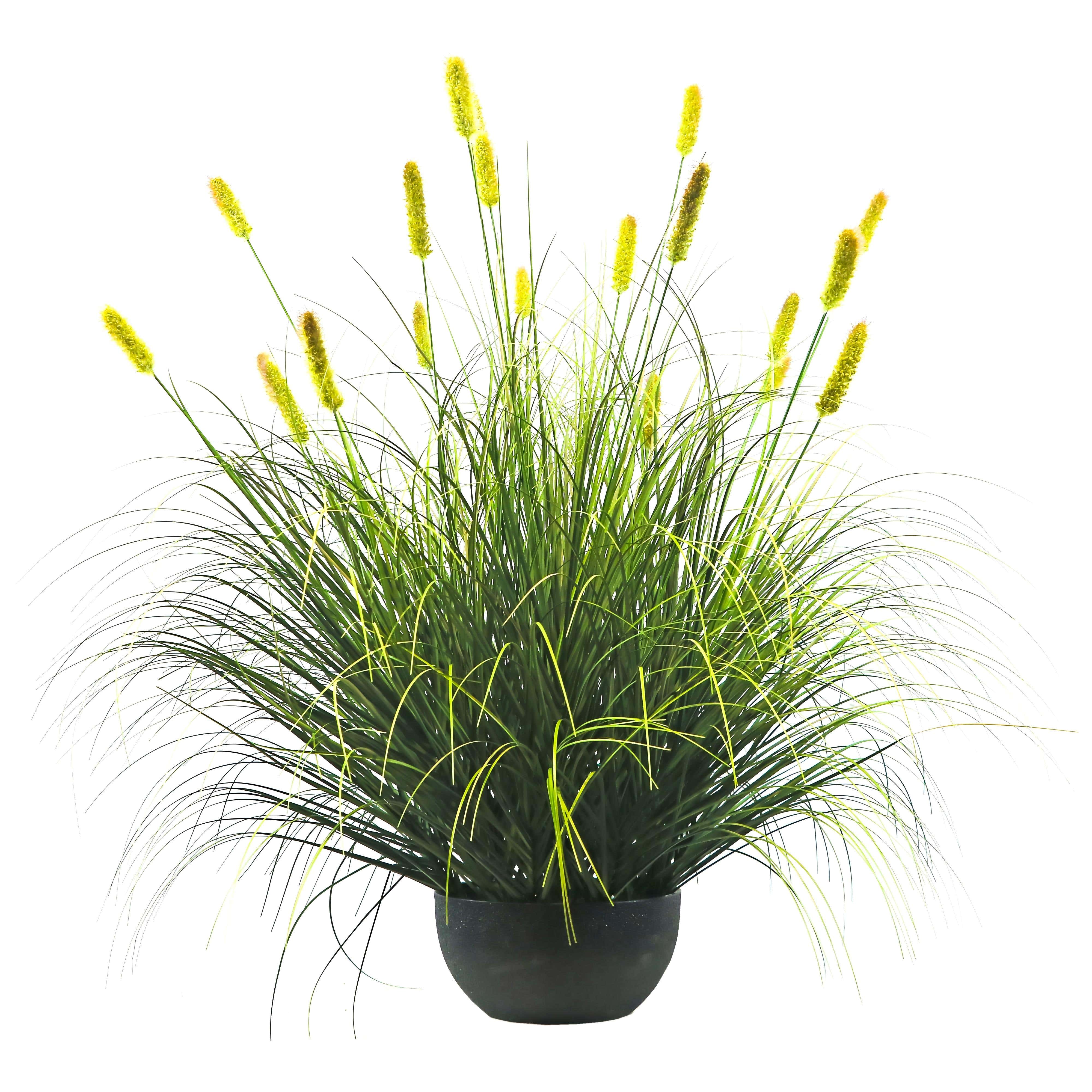 Artificial 20-Head Short Pine Grass with Curved-Straight Onion Grass Bonsai 43"H