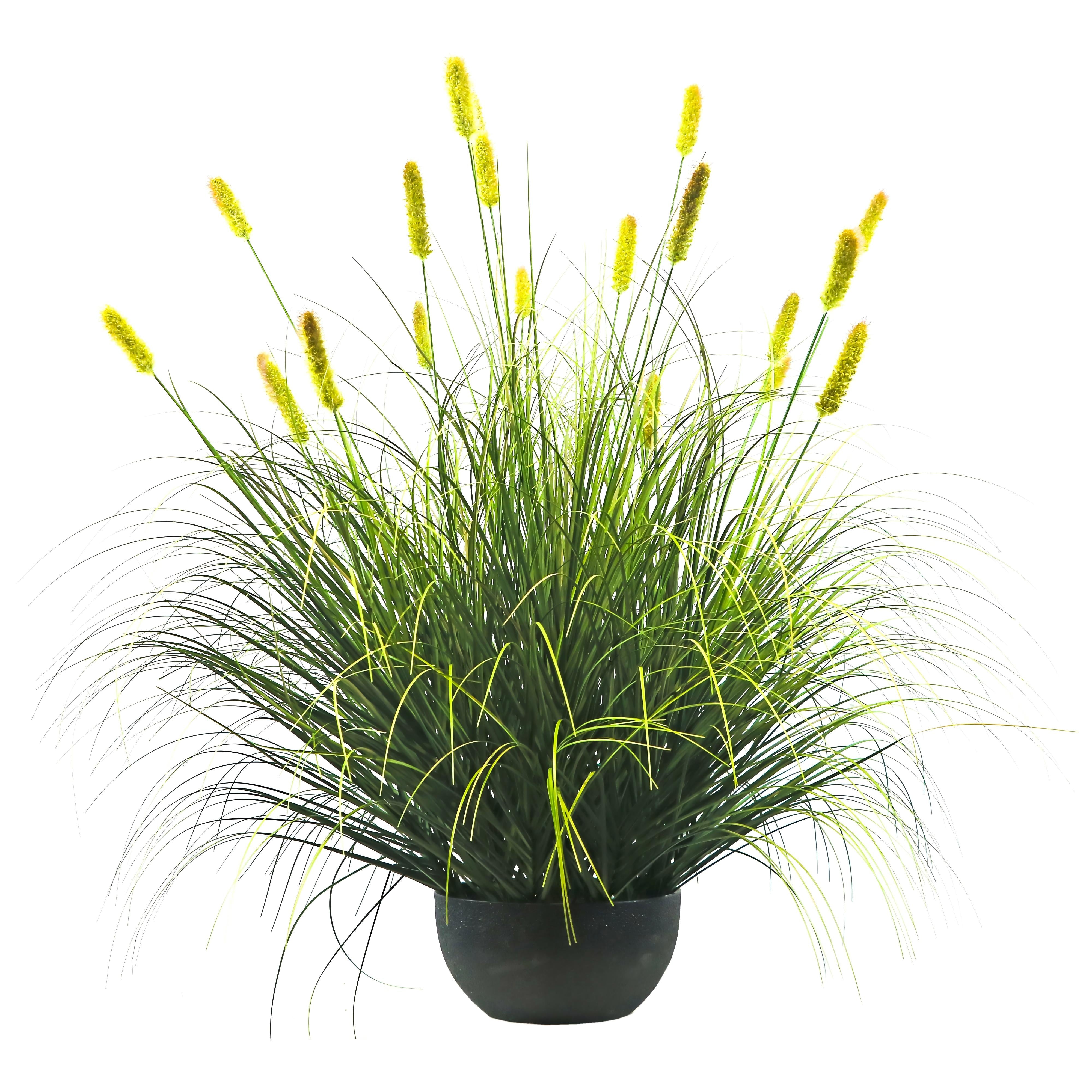 Artificial 20-Head Short Pine Grass with Curved-Straight Onion Grass Bonsai 9.4"H