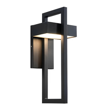 Rechteckige minimalistische LED-wasserdichte schwarze moderne Außenwandleuchte
