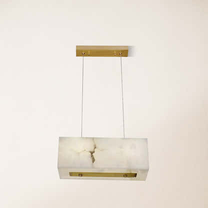 Dave Alabaster Cuboid Dining Room Chandelier 17.7"W#Finish_Gold