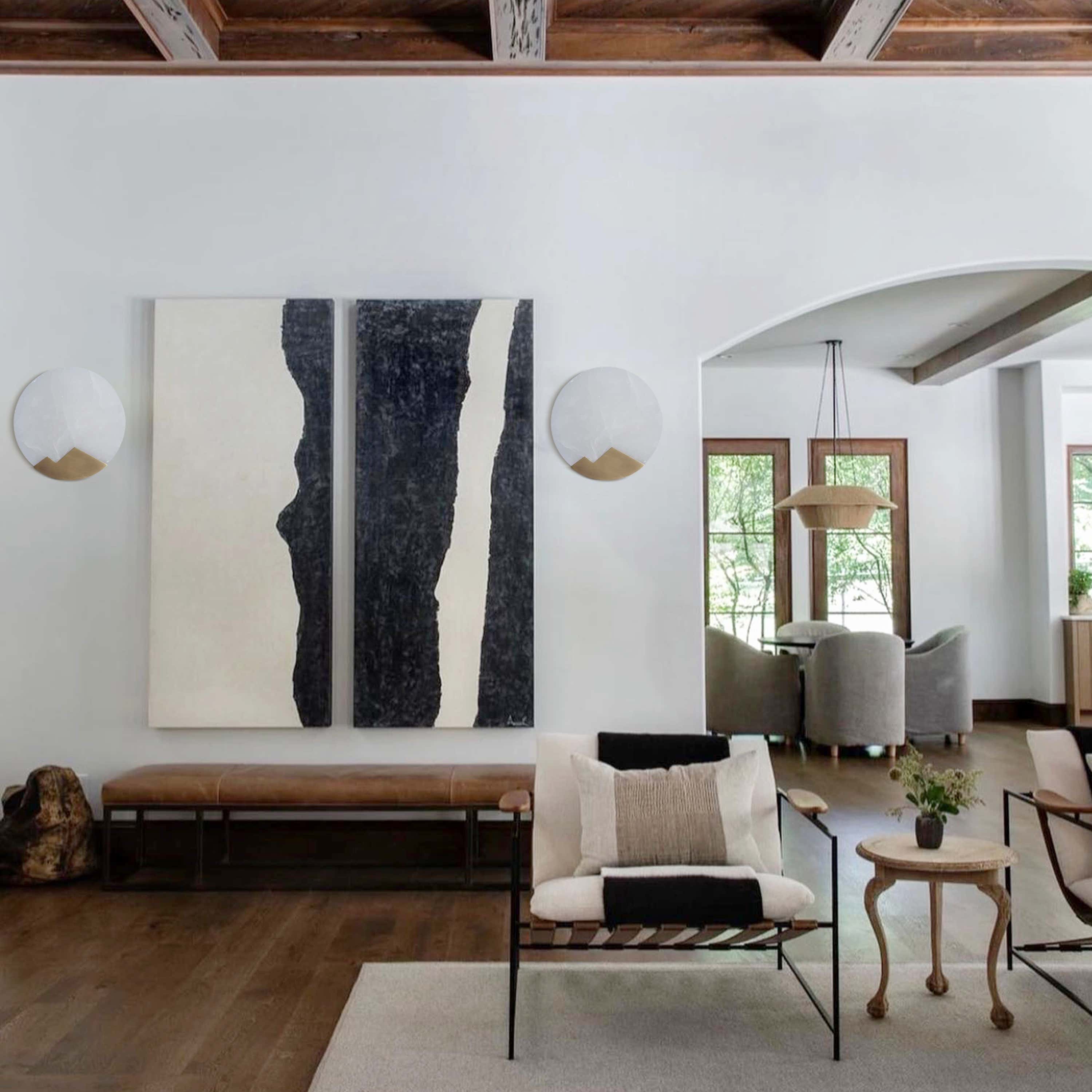 Egwent Alabaster Messing Wandleuchte 7,9"D