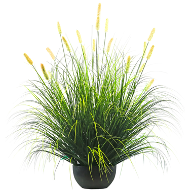 Künstliches 20-köpfiges kurzes Kieferngras mit gebogenem und geradem Zwiebelgras-Bonsai, 9,4 Zoll hoch
