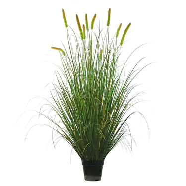 Künstlicher 10-köpfiger langer Katzenschwanz mit gebogenem Zwiebelgras-Bonsai, 20 cm hoch