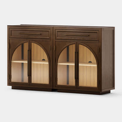 Alvar gewölbtes 64" Sideboard aus Eiche mit Schubladen (2er-Set)