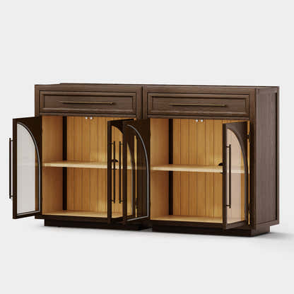 Alvar gewölbtes 64" Sideboard aus Eiche mit Schubladen (2er-Set)