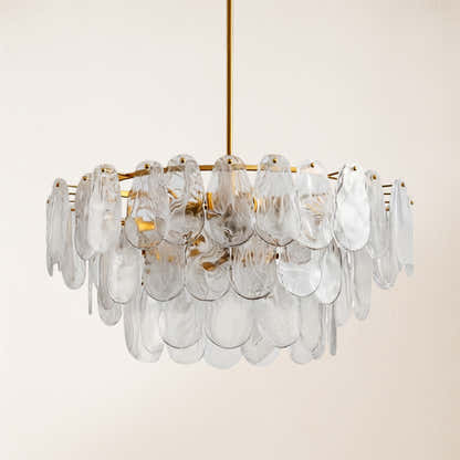 Elaris Glass Cloud Tiered Chandelier 32"D