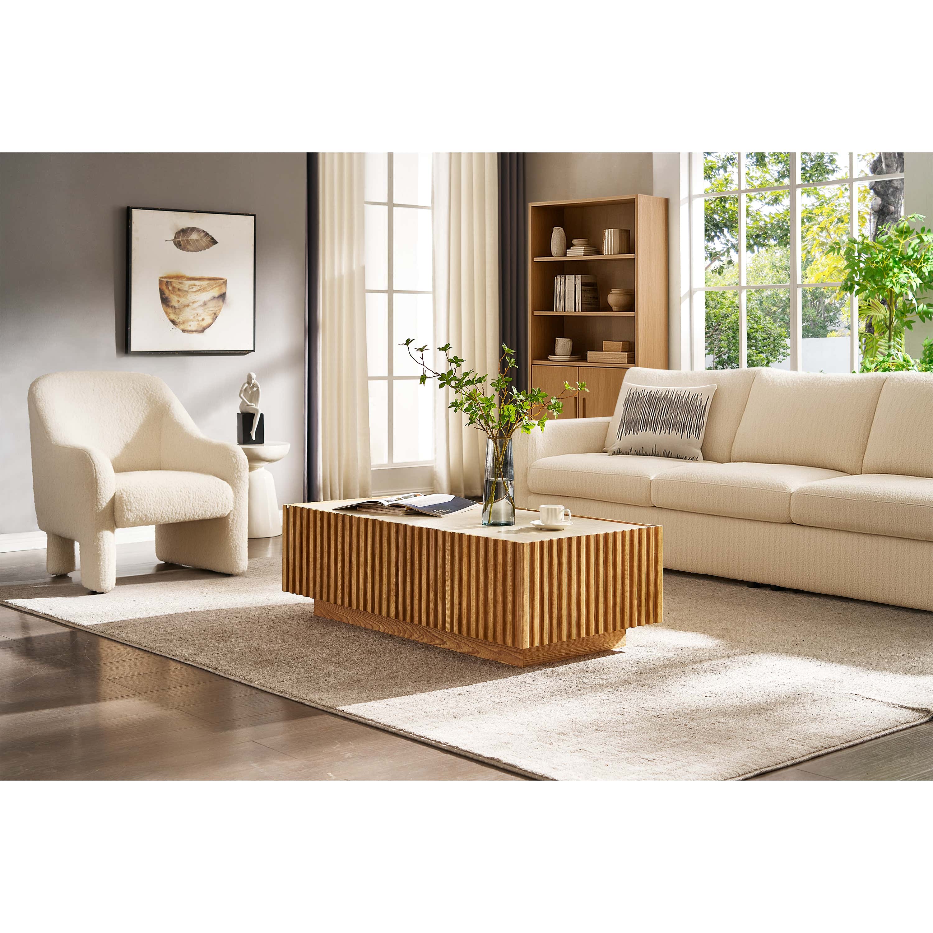 Rechteckiger Couchtisch Isla aus Eiche, 119 cm