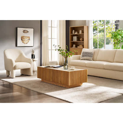 Rechteckiger Couchtisch Isla aus Eiche, 119 cm