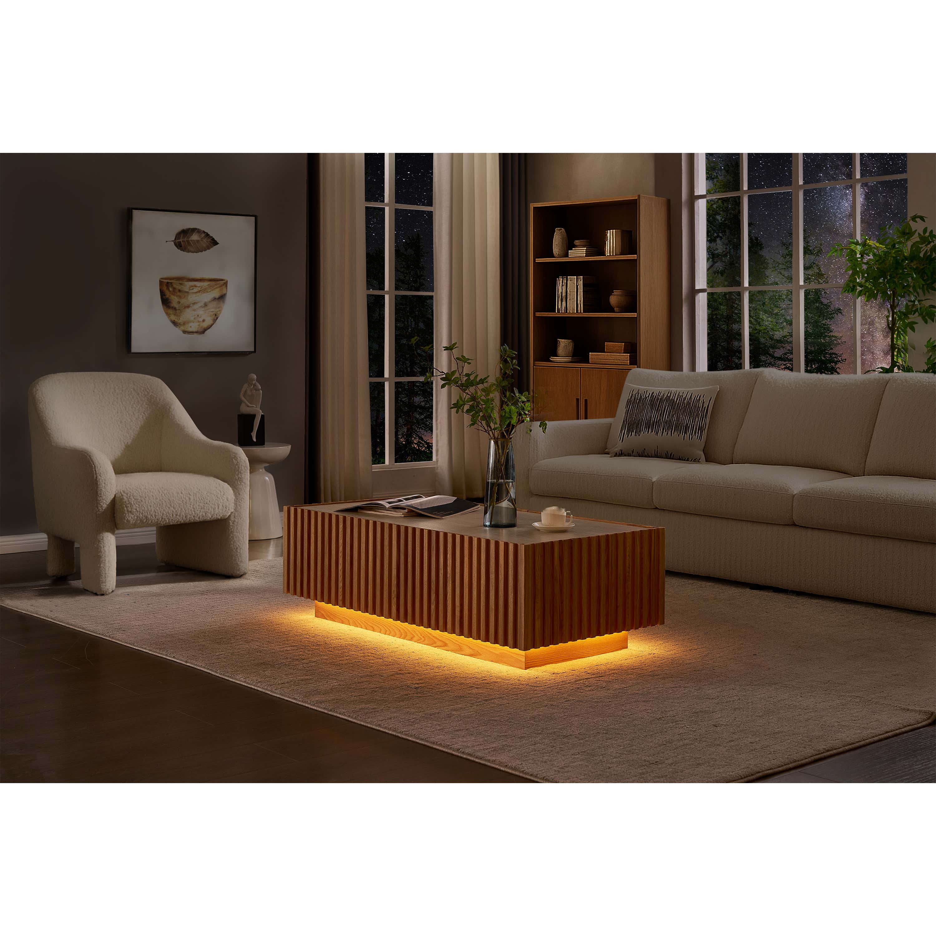 Rechteckiger Couchtisch Isla aus Eiche, 119 cm