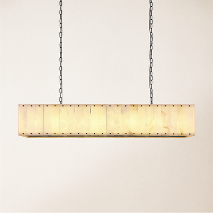 Nivislight Alabaster Rectangular Chandelier 55"