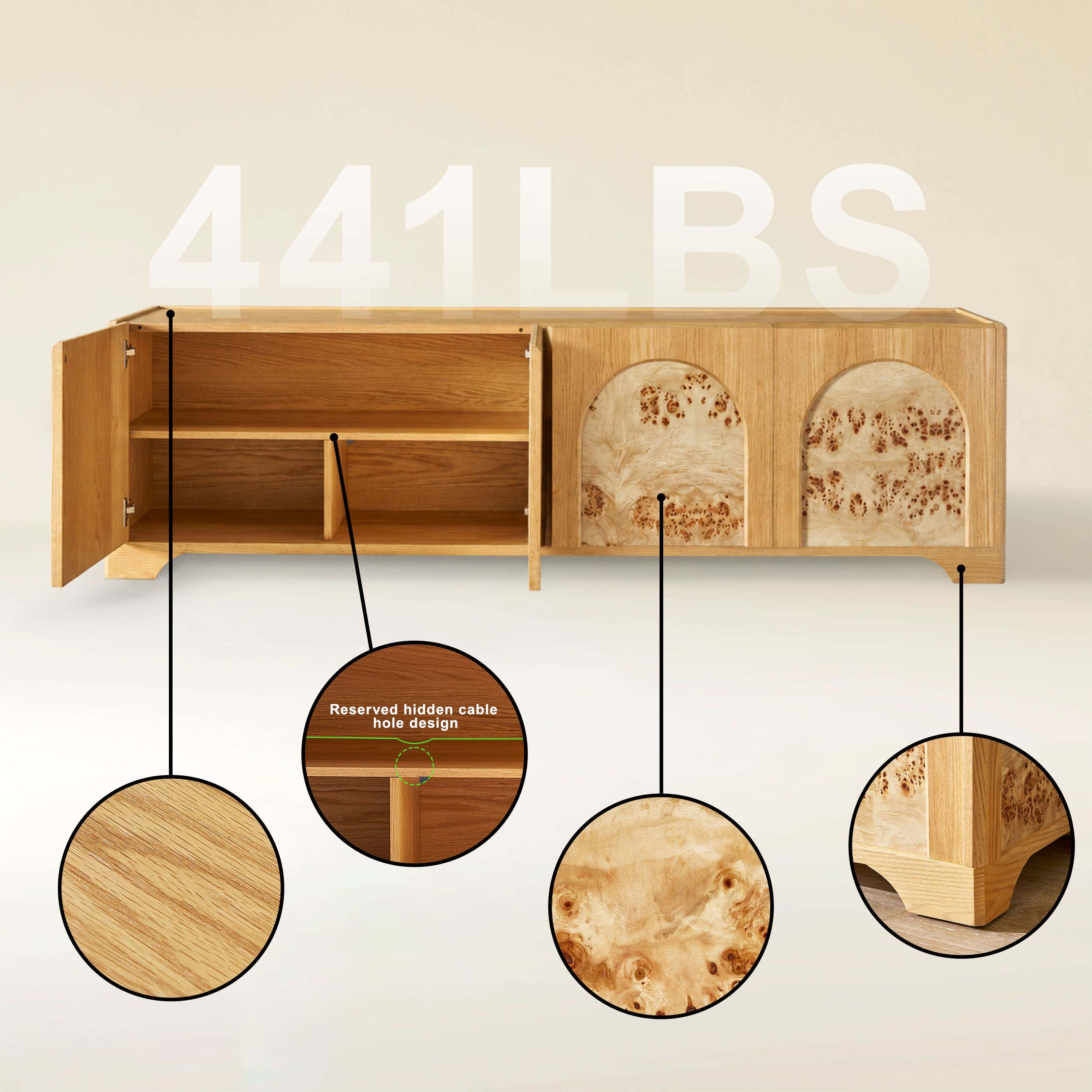 Aurora Oak Medienkonsole 80"