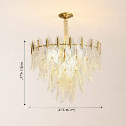 Marilyn Glass Feathers Round Chandelier