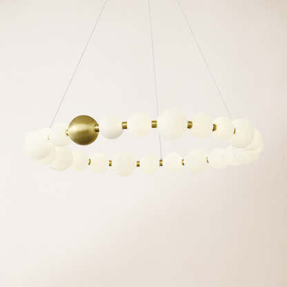 Velora Pearl Bead Round Chandelier 24"D