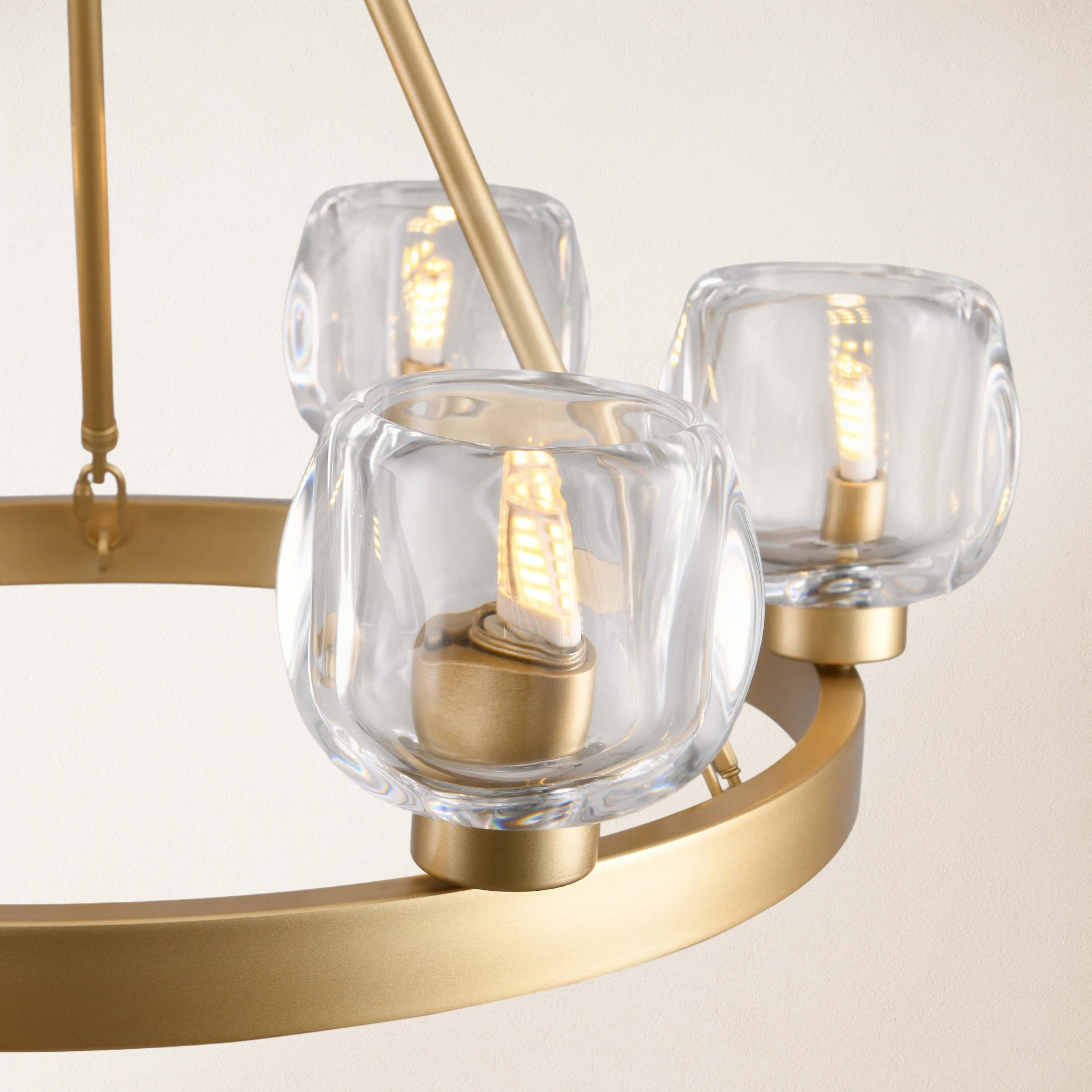 Vellum Round Chandelier 24"D#Finish_Gold