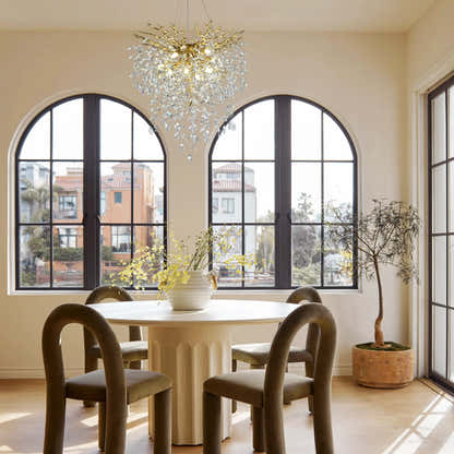 Frostleaf Crystal Grand Cascade Branches Chandelier 24"D#Finish_Gold