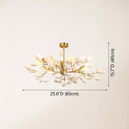Twilight Branches Ceramic Ginkgo Chandelier 25.6'' D