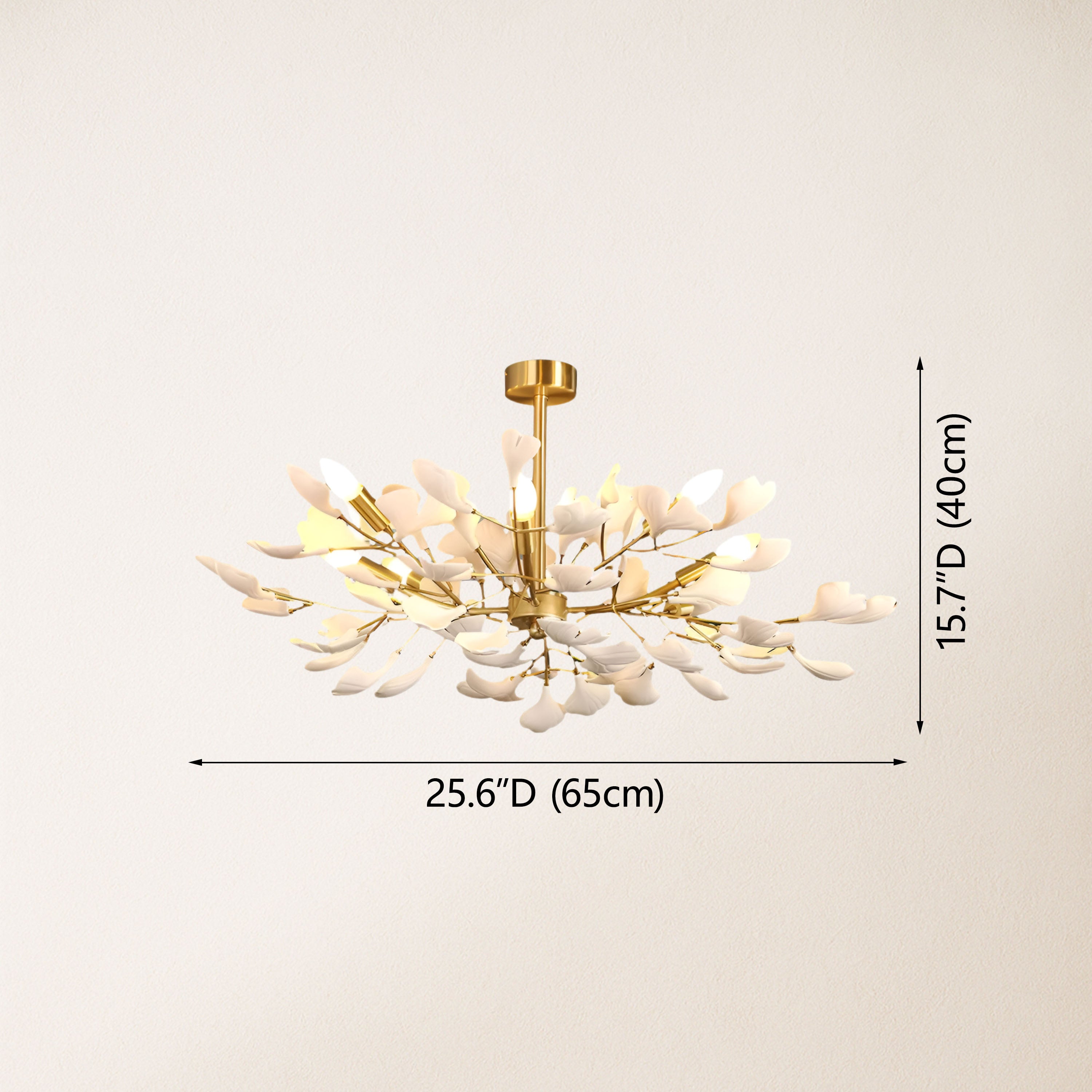 Twilight Branches Ceramic Ginkgo Chandelier 25.6'' D