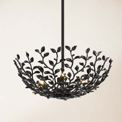 Elara Black Tree Branch Semi Flush Mount Chandelier 26"D