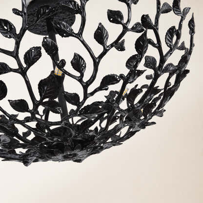 Elara Black Tree Branch Semi Flush Mount Chandelier 26"D