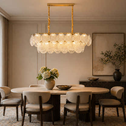 Marivelle Luxury Shell Glass Chandelier