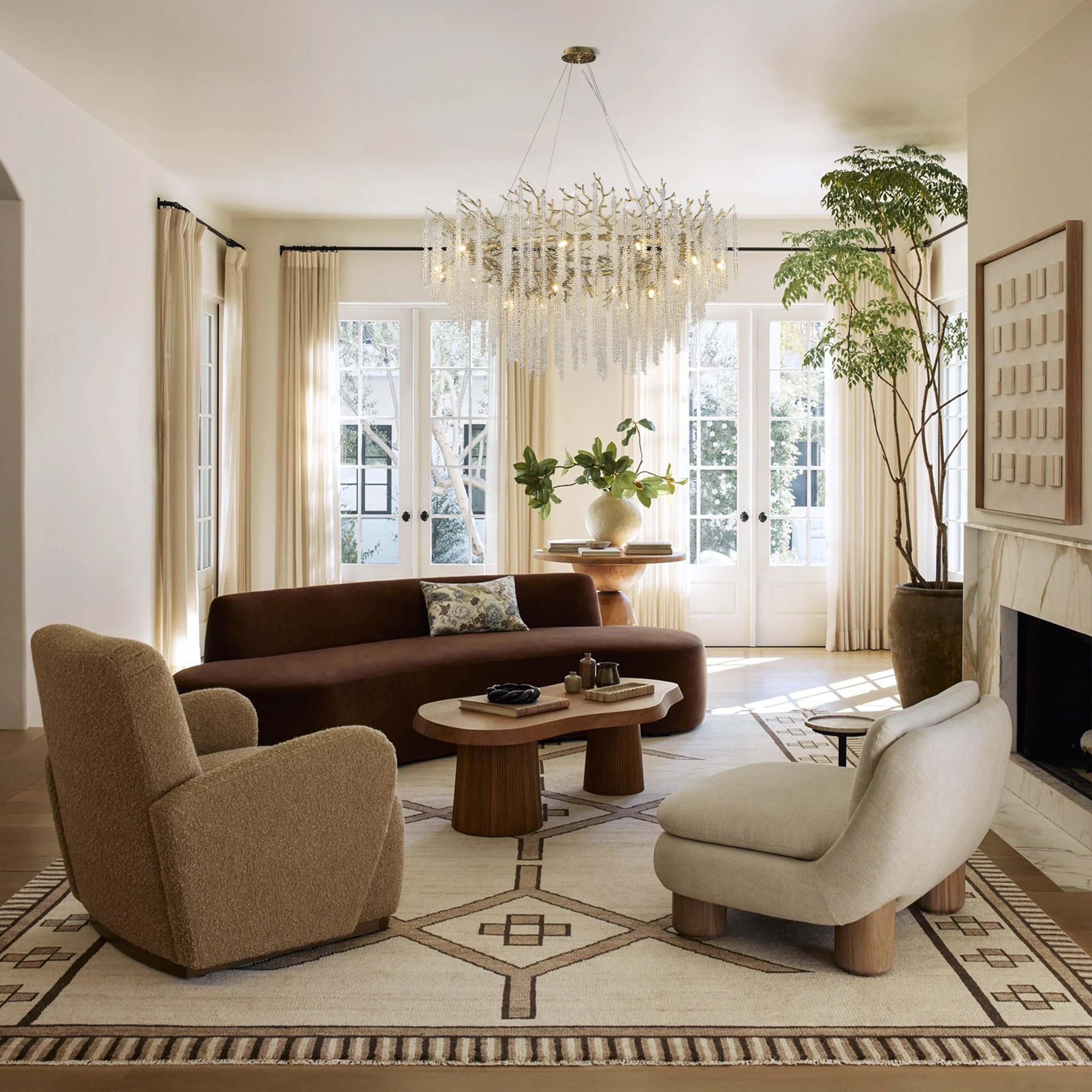 Snow Tree Branch Chandelier 47''D#Finish_Gold