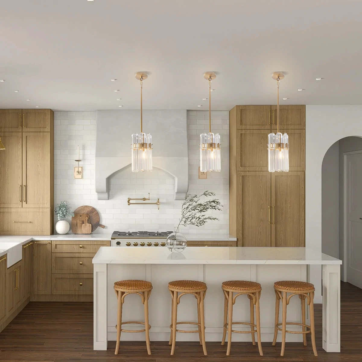 Ruby Crystal Pendant Kitchen Island Light 6.5"W