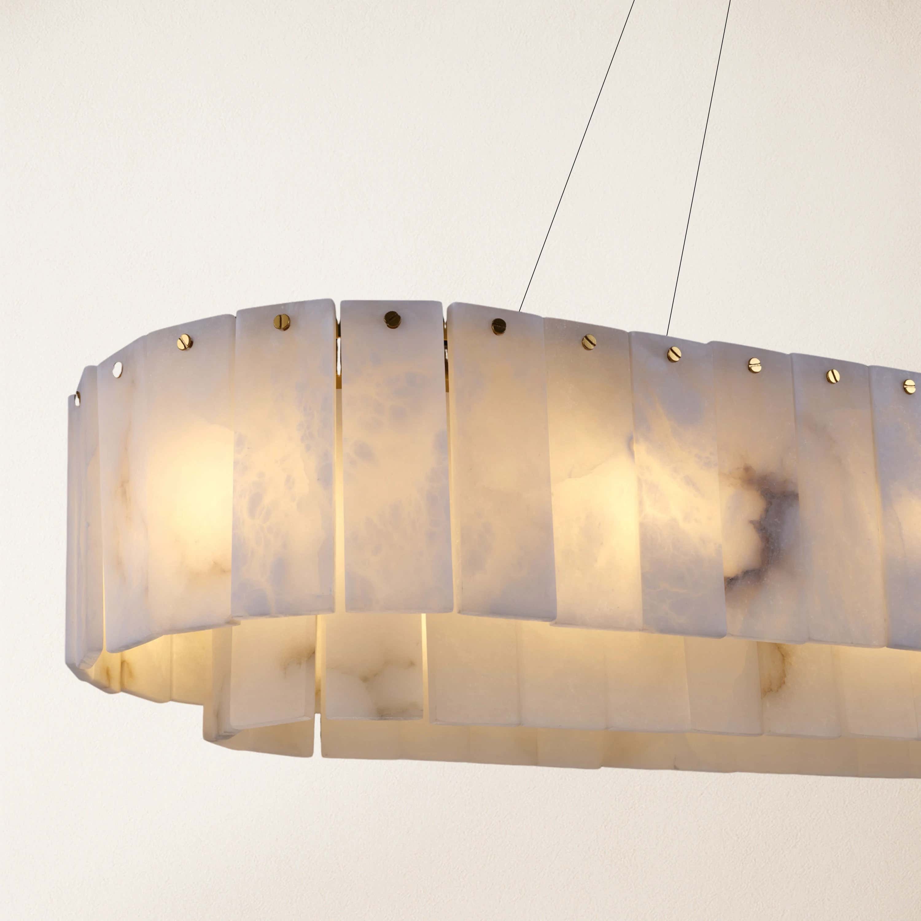 Sawyer Alabaster Oval Chandelier 54"