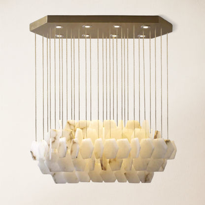 Talan Moderner Kronleuchter aus natürlichem Alabaster, 32''W