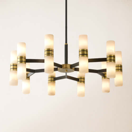 Moral Alabaster Round chandelier 33"D