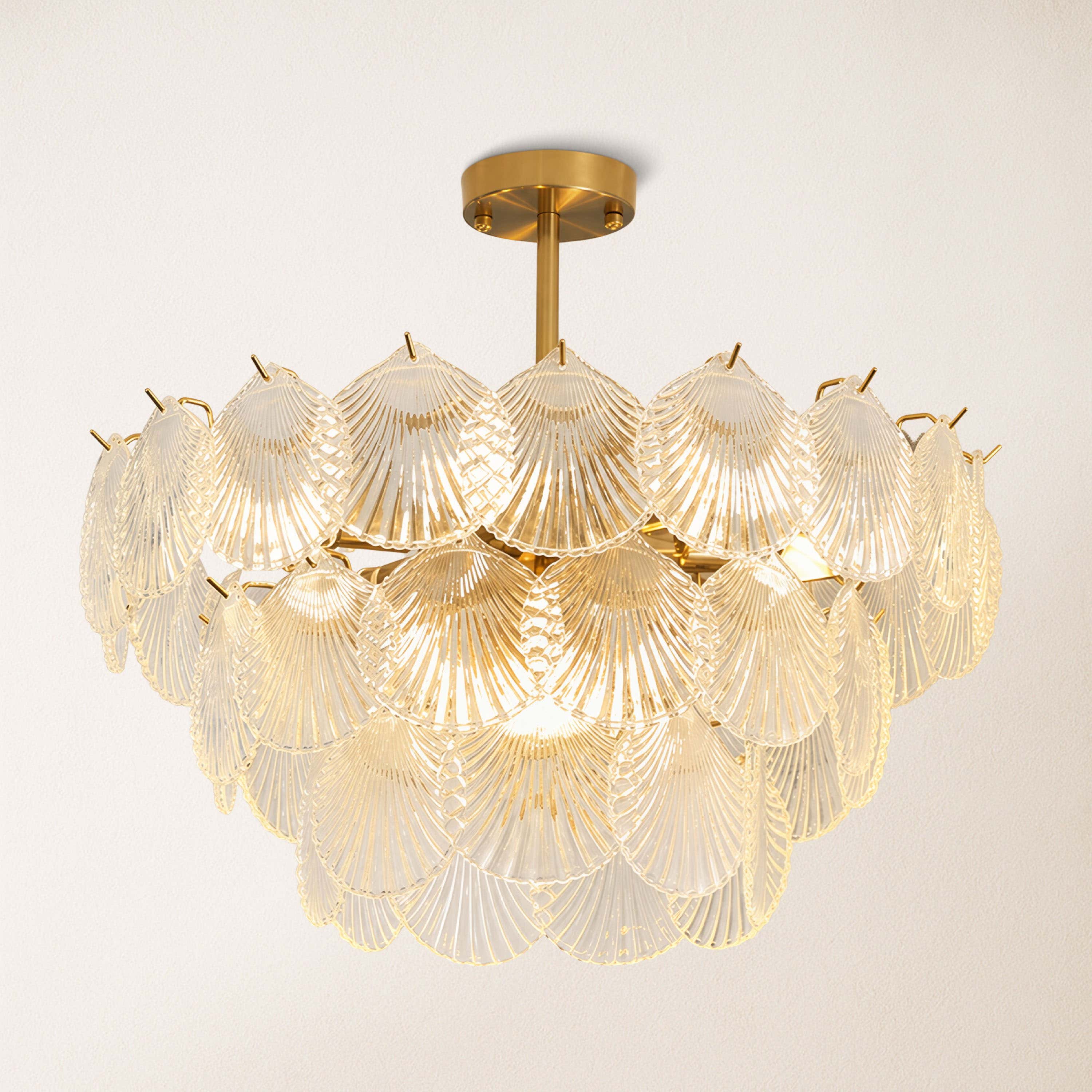 Marivelle Luxury Shell Glass Chandelier