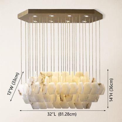 Talan Moderner Kronleuchter aus natürlichem Alabaster, 32''W