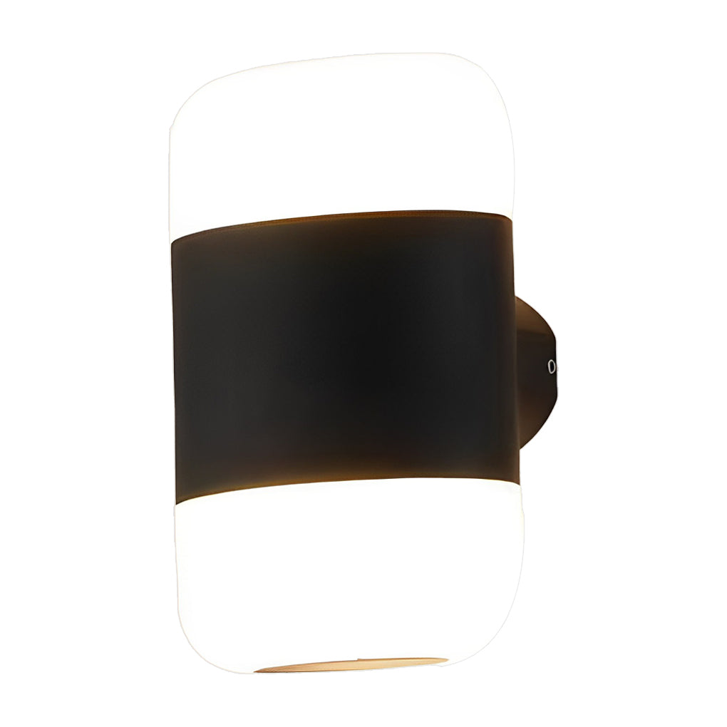 Rundes Up- und Down-Licht, wasserdichte, schwarze, moderne LED-Außenwandleuchte