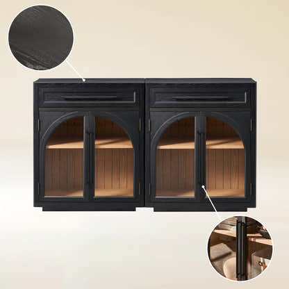 Alvar gewölbtes 64" Sideboard aus Eiche mit Schubladen (2er-Set)