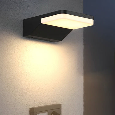 Rechteckige kreative LED wasserdichte schwarze moderne Außenwandleuchten Beleuchtung