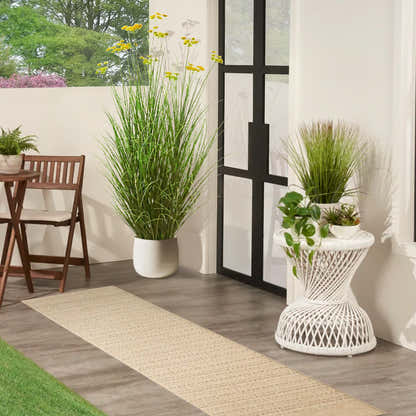 Künstliche Karottenblüte mit 11 Köpfen und gebogenem Zwiebelgras-Bonsai, 17,8 cm hoch