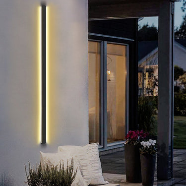 Lange lineare LED-wasserdichte schwarze minimalistische Außenwandleuchten Außenleuchten