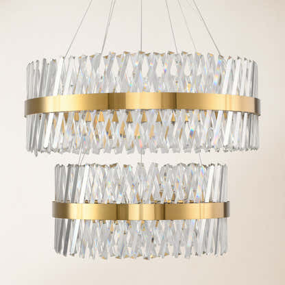Vetro Prism Crystal 2-Tier Chandelier 32"D