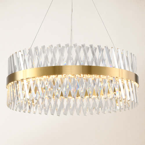 Vetro Prism Crystal Round Chandelier 32"D