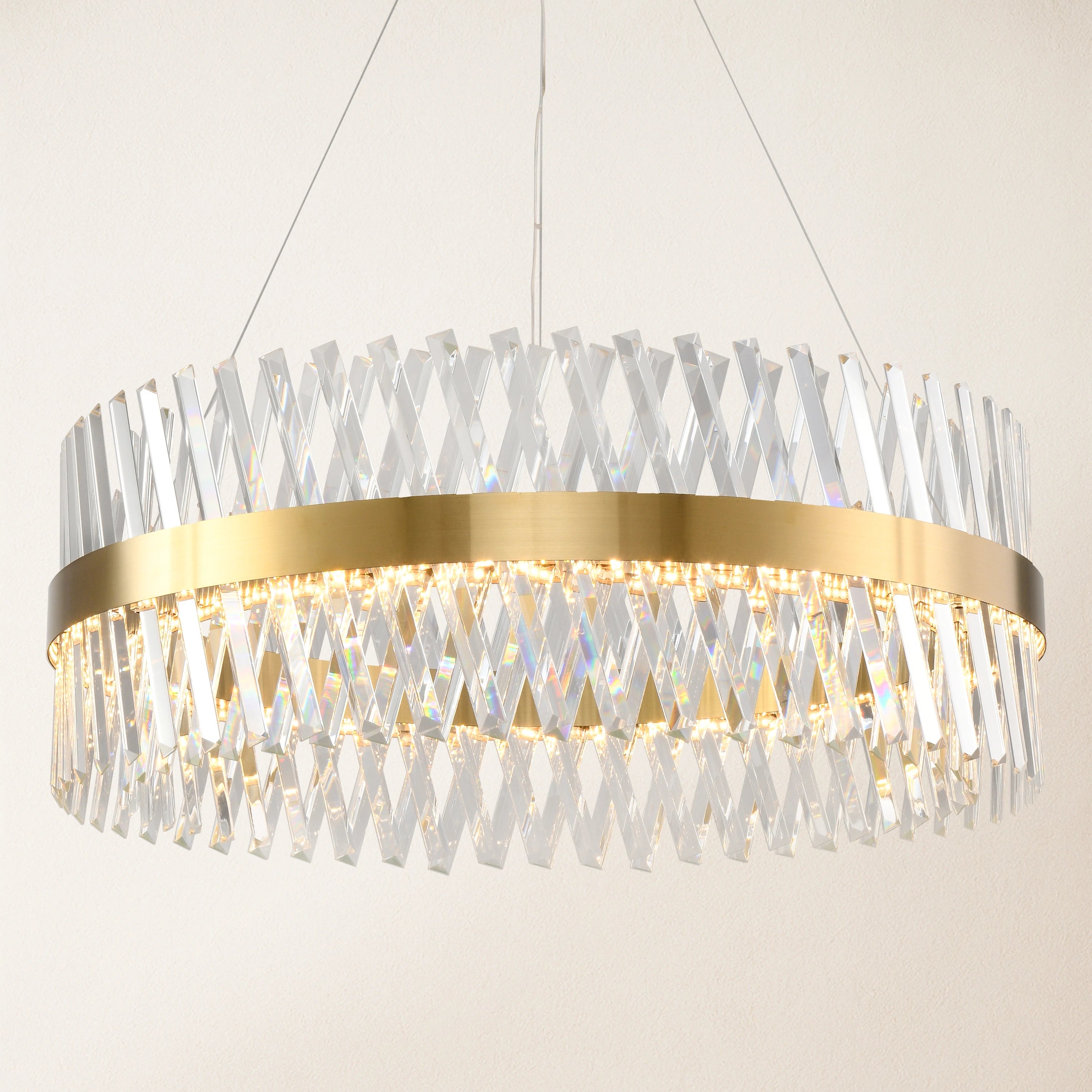 Runder Kronleuchter aus Vetro-Prismenkristall, 80 cm Durchmesser