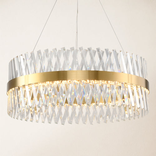Runder Kronleuchter aus Vetro-Prismenkristall, 80 cm Durchmesser