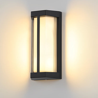 Wasserdichte LED-Wandleuchten mit doppeltem Acrylschirm in Schwarz, moderne Außenwandleuchten