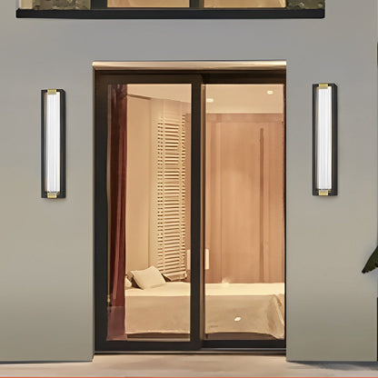 Rechteckige wasserdichte LED-Wandleuchten in Schwarz, moderne Verandabeleuchtung