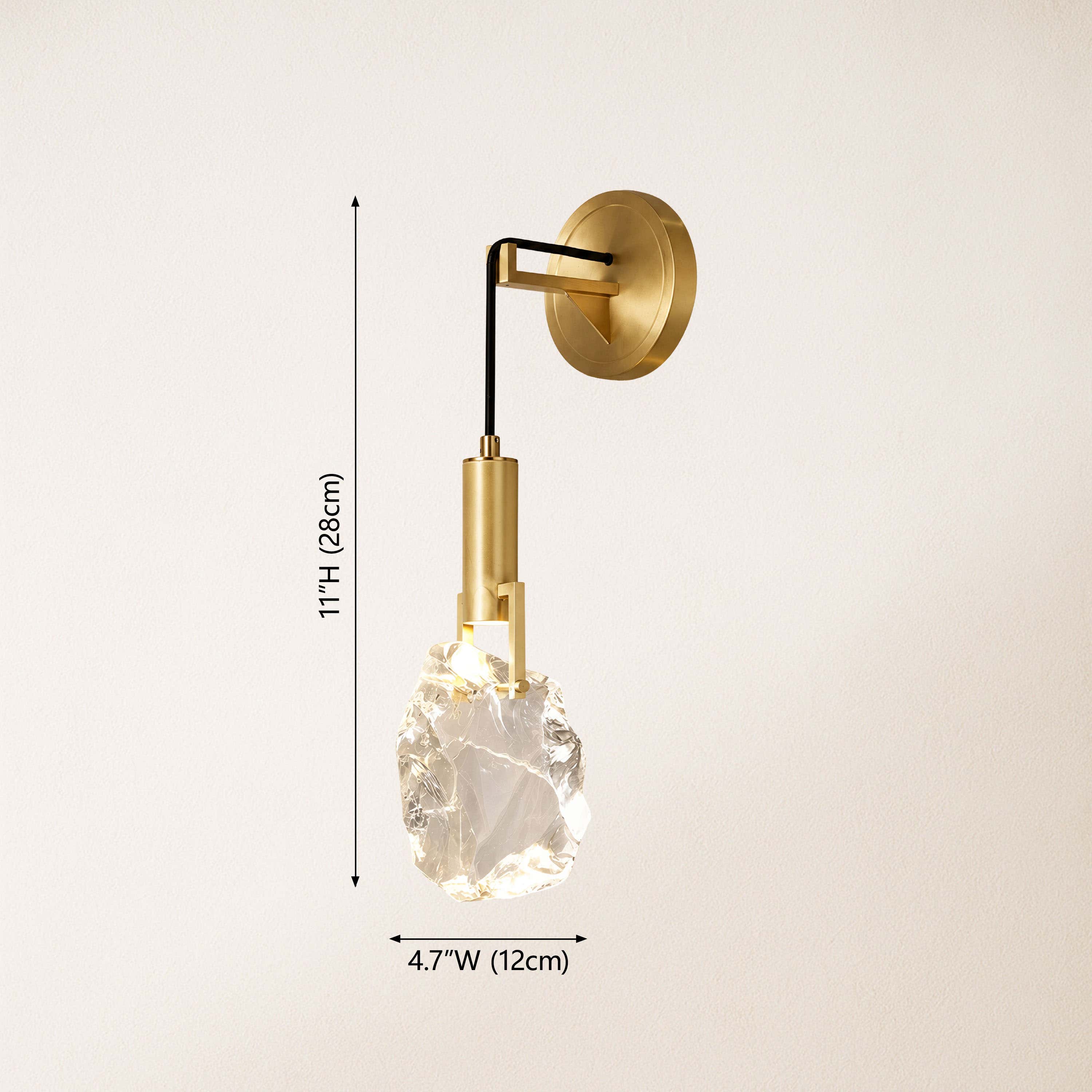 Irregular Crystal Shad Wall Sconce H11"