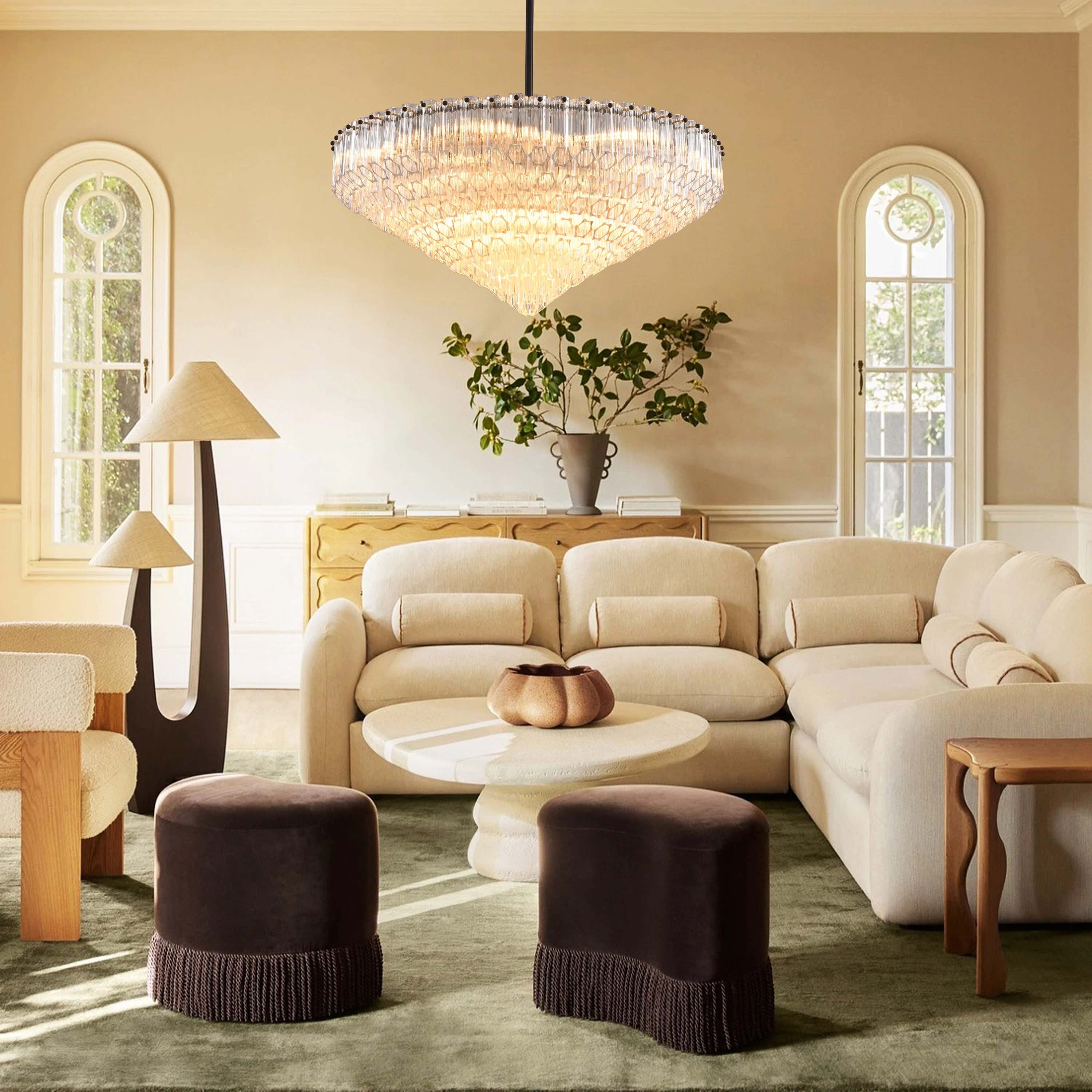 Ethereal Crystal Radiance Runder Kronleuchter 30"D