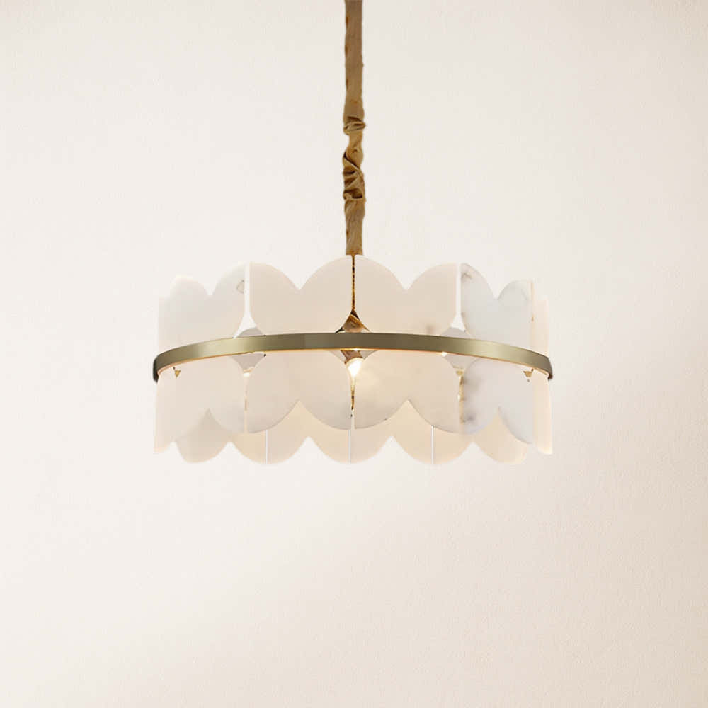 Cloudscape Alabaster Brass 1-Layer Chandelier 12"D