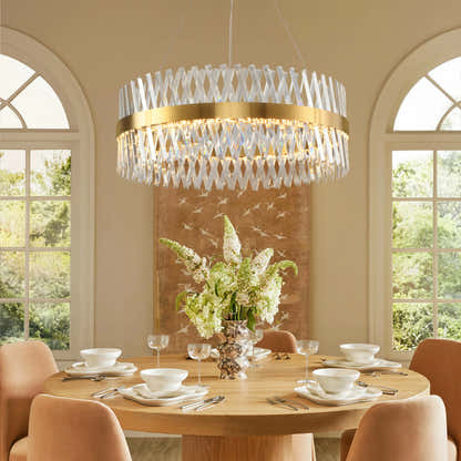 Vetro Prism Crystal Round Chandelier 32"D