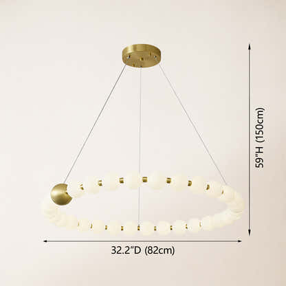 Velora Pearl Bead Round Chandelier 32"D