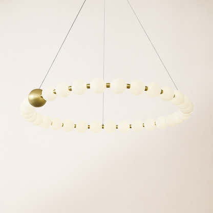 Velora Pearl Bead Round Chandelier 32"D