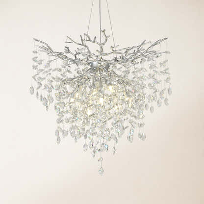 Frostleaf Crystal Grand Cascade Branches Chandelier32"D#Finish_Silver